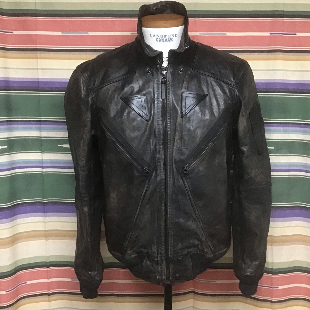 EUC POLO aviator leather jacket M